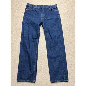 Levi's 505 Medium Wash Straight Leg Orange Tab Men's Denim Jeans 42 X 34